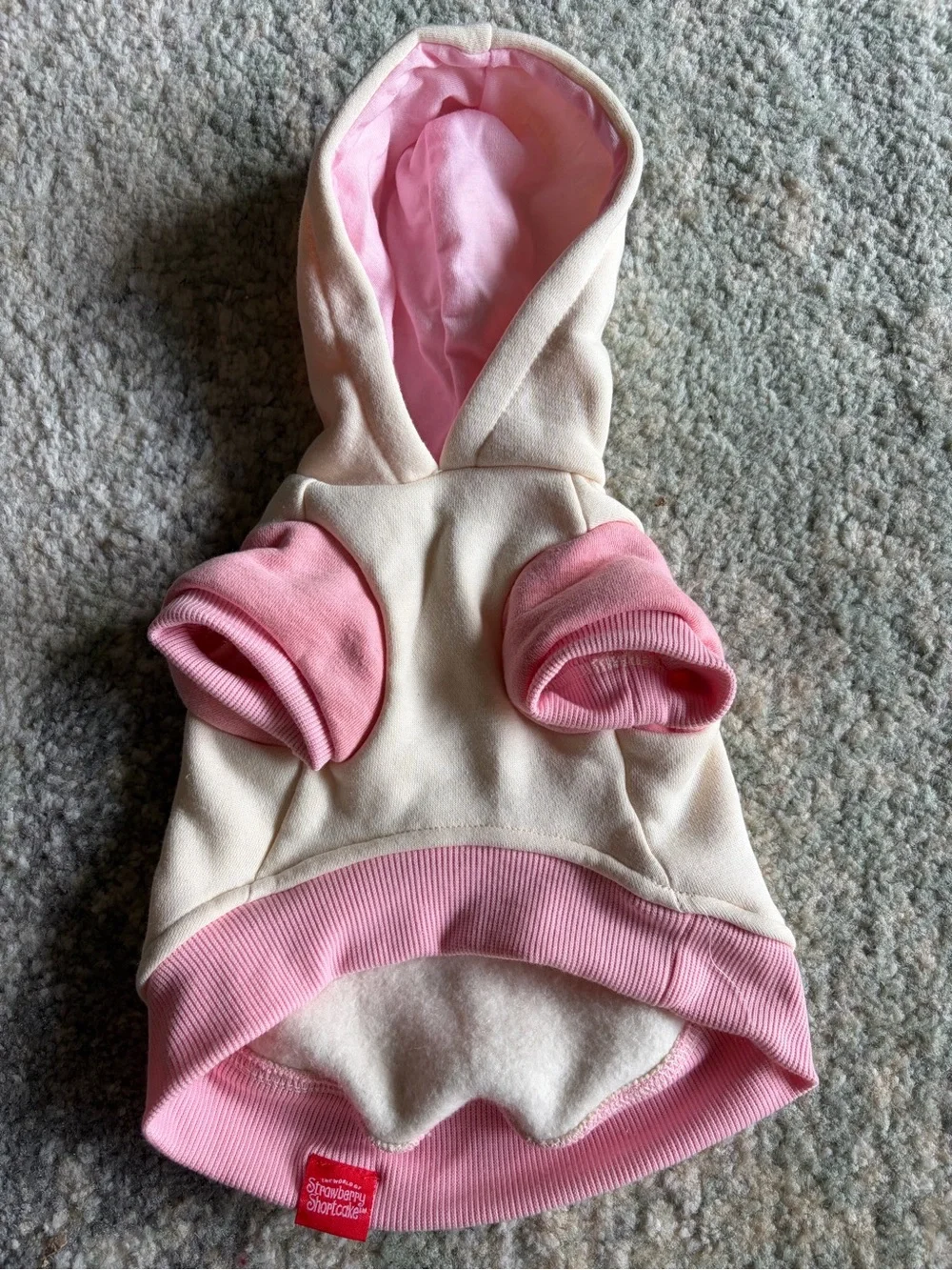 XS Dog or puppy Strawberry Shortcake Pink Hooded Pullover